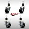 Service Caster 3'' SS Soft Rubber Wheel Swivel 1-7/8'' Expanding Stem Caster Set 2 Brakes, 4PK SCC-SSEX20S314-SRS-2-TLB-2-178 - alternate 5